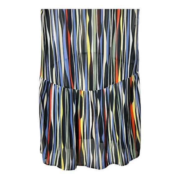 1911. ANNE KLEIN STRIPED SHORT SLEEVE COVERUP/OVERLAY DRESS HI LOW BOTTOM‎ SZ 10 - Picture 7 of 7
